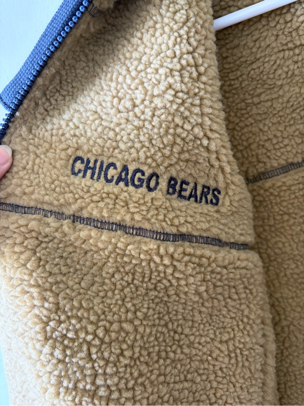 NFL Chicago Bears Reversible Sherpa & Quilted Full Zip Hooded Jacket | Size L - Picture 9 of 15